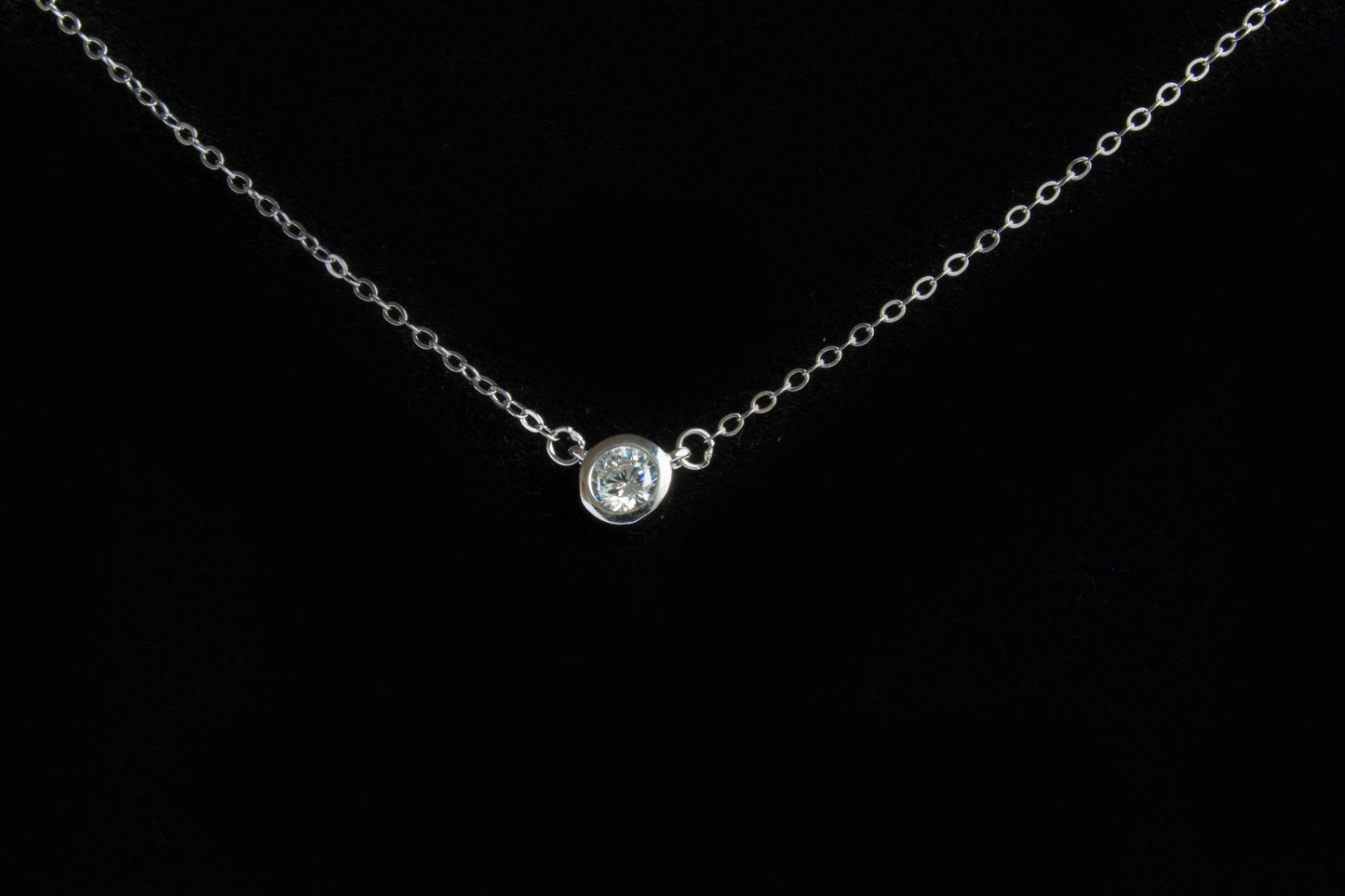 Colar Ponto de Luz Tradicional em Prata 925 com Zircônia